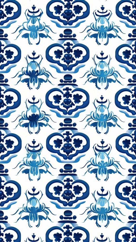 Tile pattern of lantern art backgrounds blue.