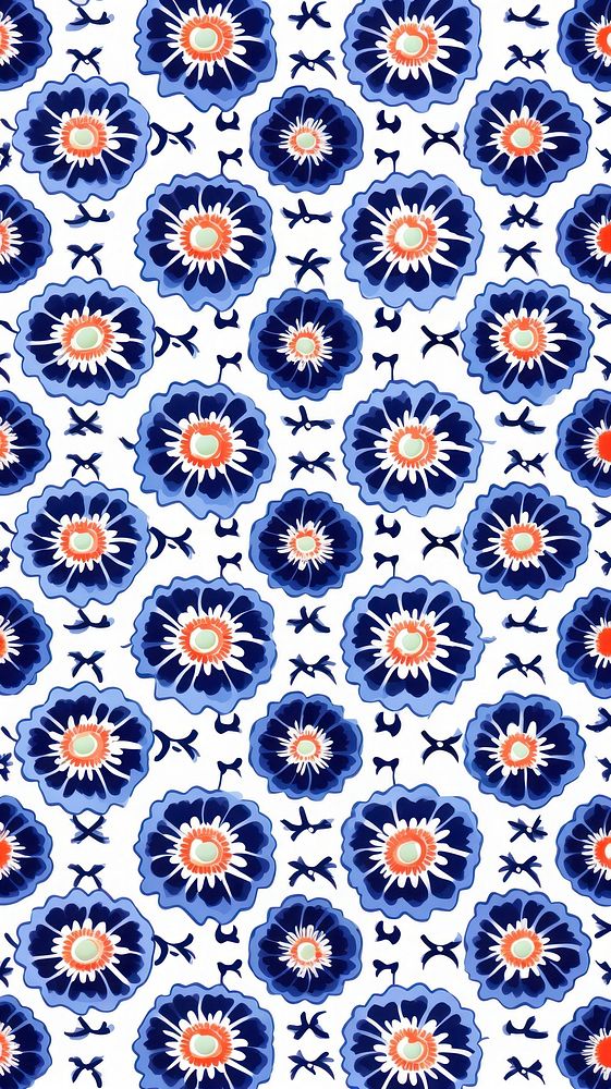 Tile pattern of poppy art backgrounds porcelain.