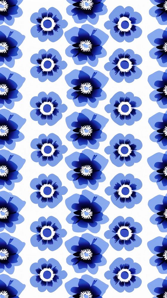 Tile pattern of poppy backgrounds blue accessories.