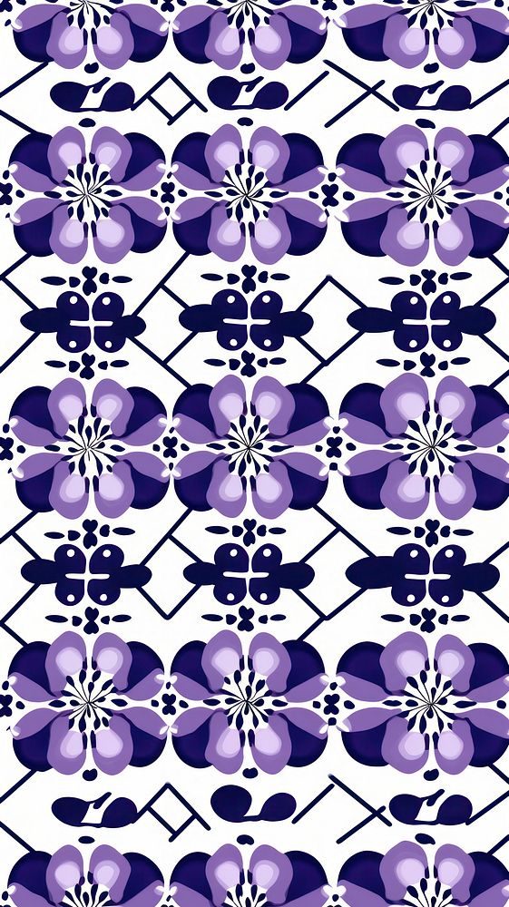 Tile pattern of plum blossom art backgrounds purple.