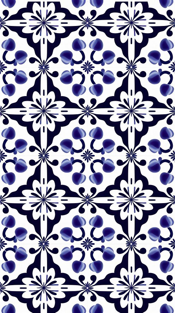 Tile pattern of plum blossom backgrounds blue art.