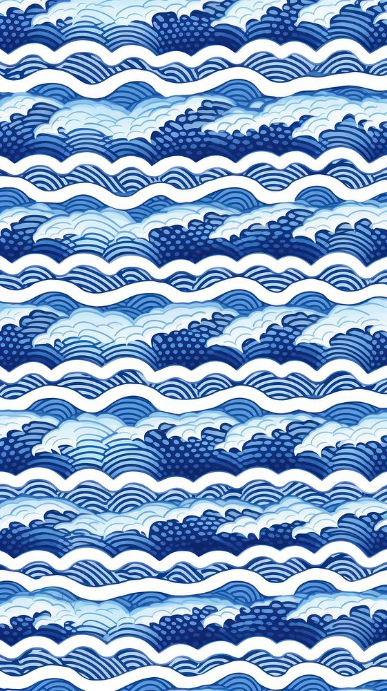 Tile pattern of wave backgrounds blue repetition.