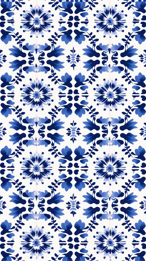Tile pattern of wildflower backgrounds white blue.