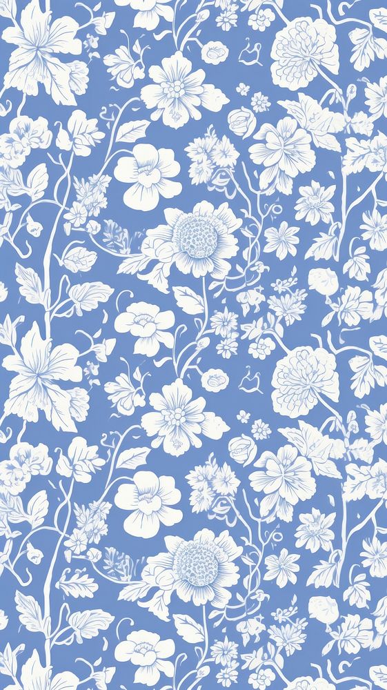  Floral wallpaper pattern white. AI generated Image by rawpixel.