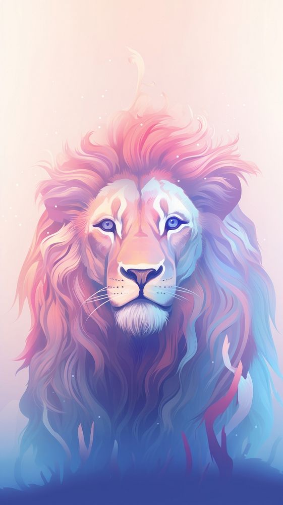 A lion painting mammal animal.
