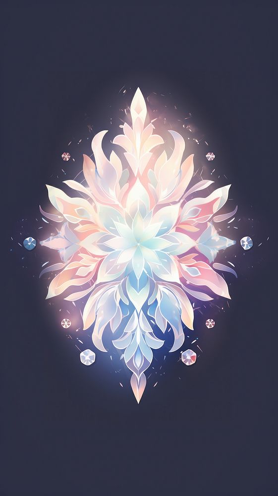 A snowflake pattern art illuminated.