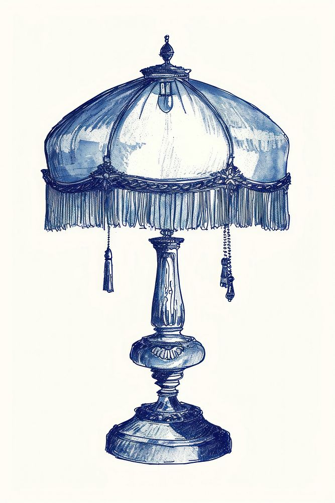 Antique of antiquities lamp lampshade drawing sketch.
