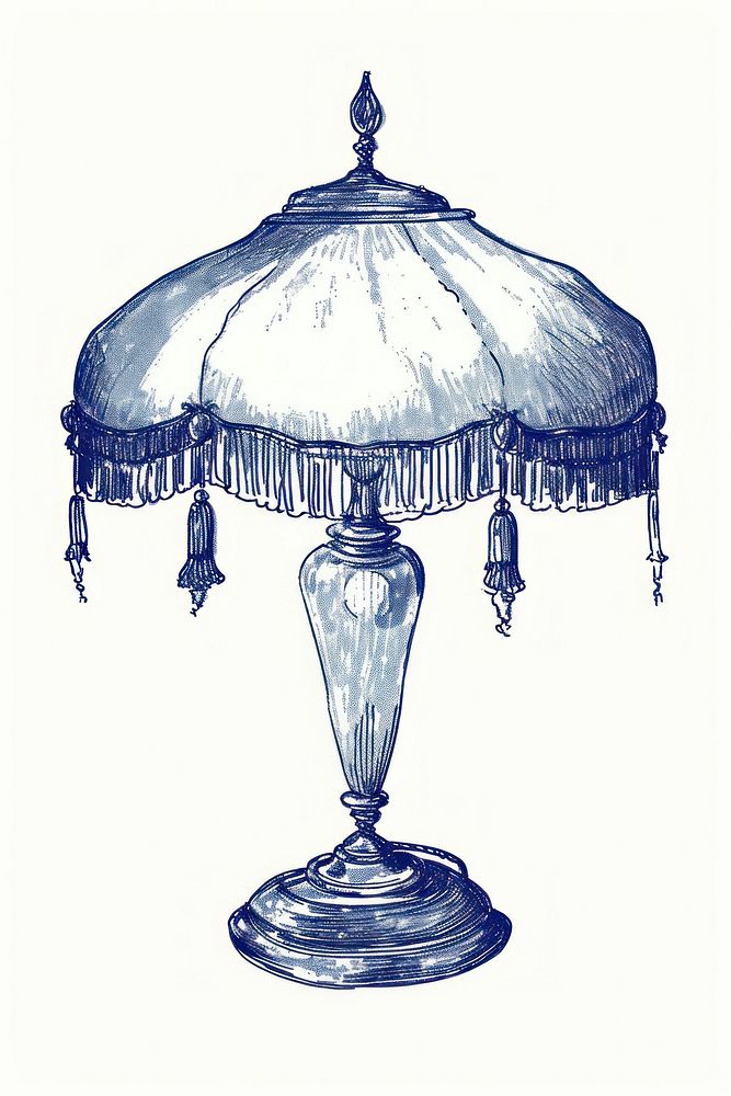 Antique of antiquities lamp chandelier lampshade drawing.