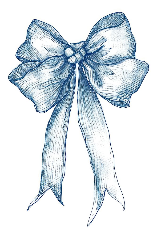 Antique of bow drawing sketch blue.