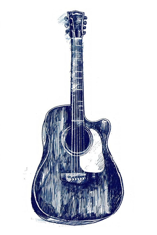 Antique of Guitar guitar drawing sketch.