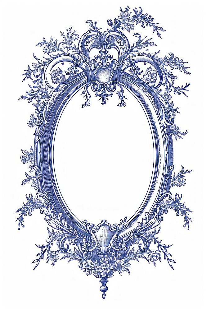 Antique of mirror pattern drawing sketch.