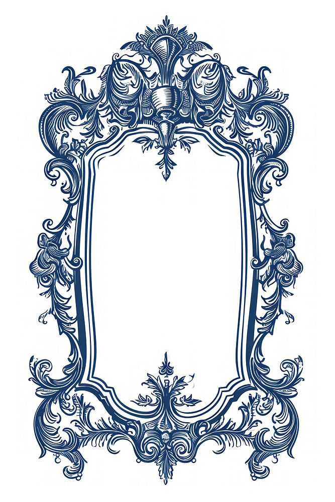 Antique of mirror drawing sketch white background.
