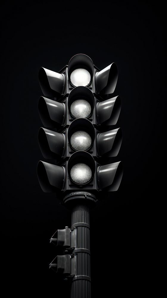 A traffic light black monochrome darkness.