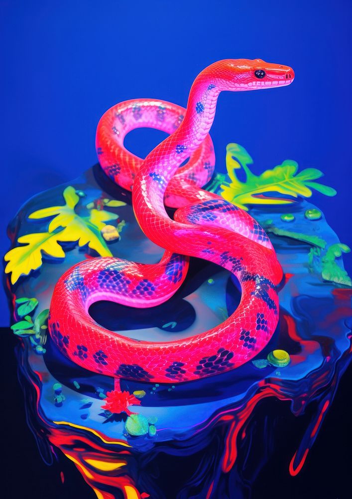 A cobra snake reptile animal underwater. AI generated Image by rawpixel.