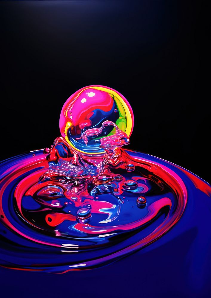 A bubble sphere purple reflection. AI generated Image by rawpixel.