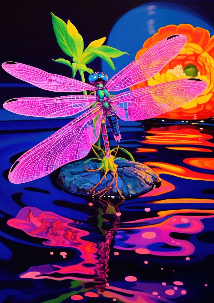 A dragonfly outdoors nature insect. AI generated Image by rawpixel.