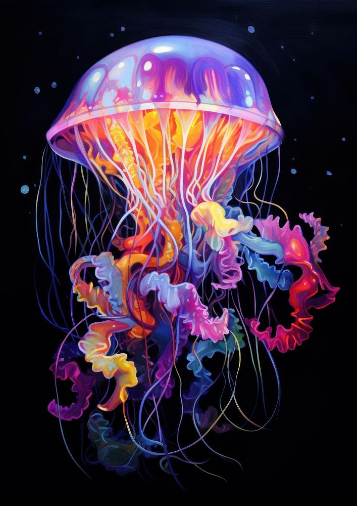 Jellyfish animal invertebrate underwater. AI generated Image by rawpixel.