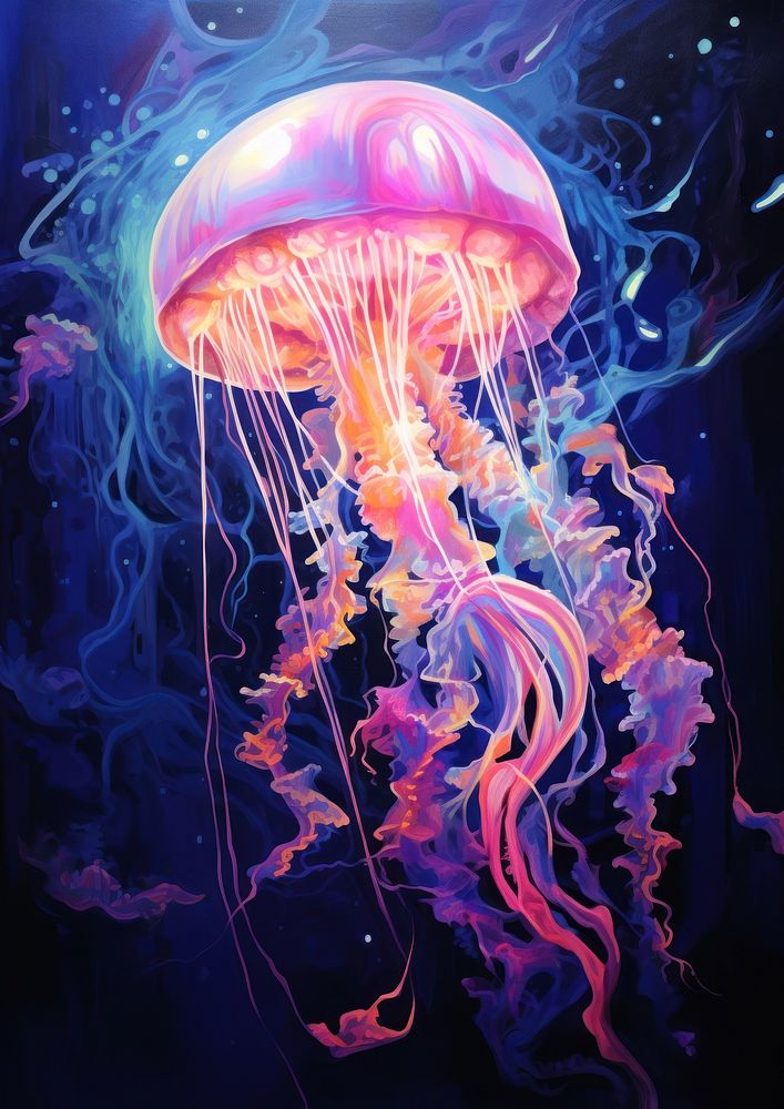 Jellyfish invertebrate underwater creativity. | Premium Photo