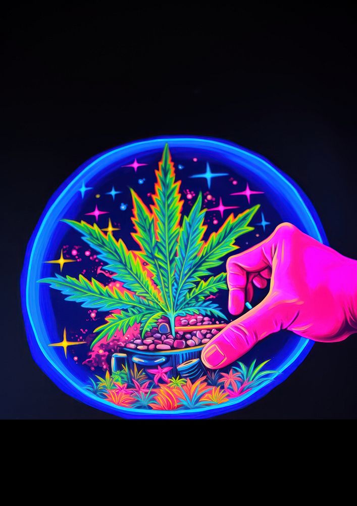 A marijuana purple green plant. AI generated Image by rawpixel.