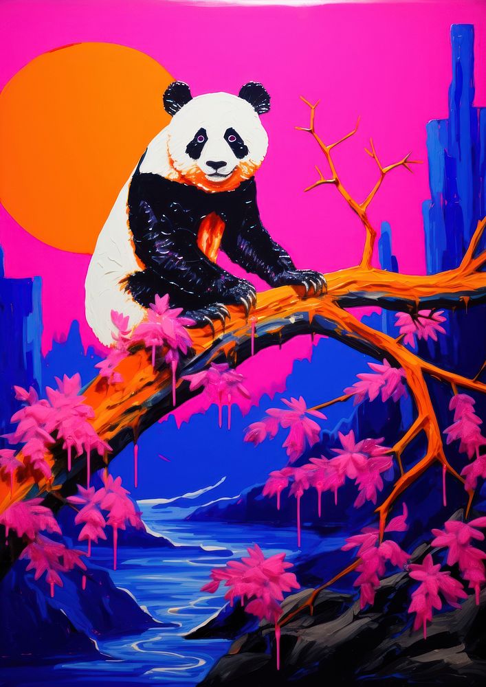 A panda painting bear art. AI generated Image by rawpixel.