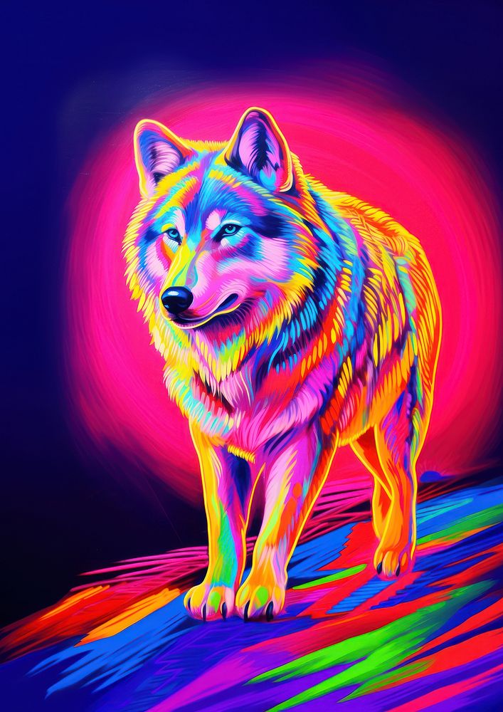 A wolf mammal animal purple. 