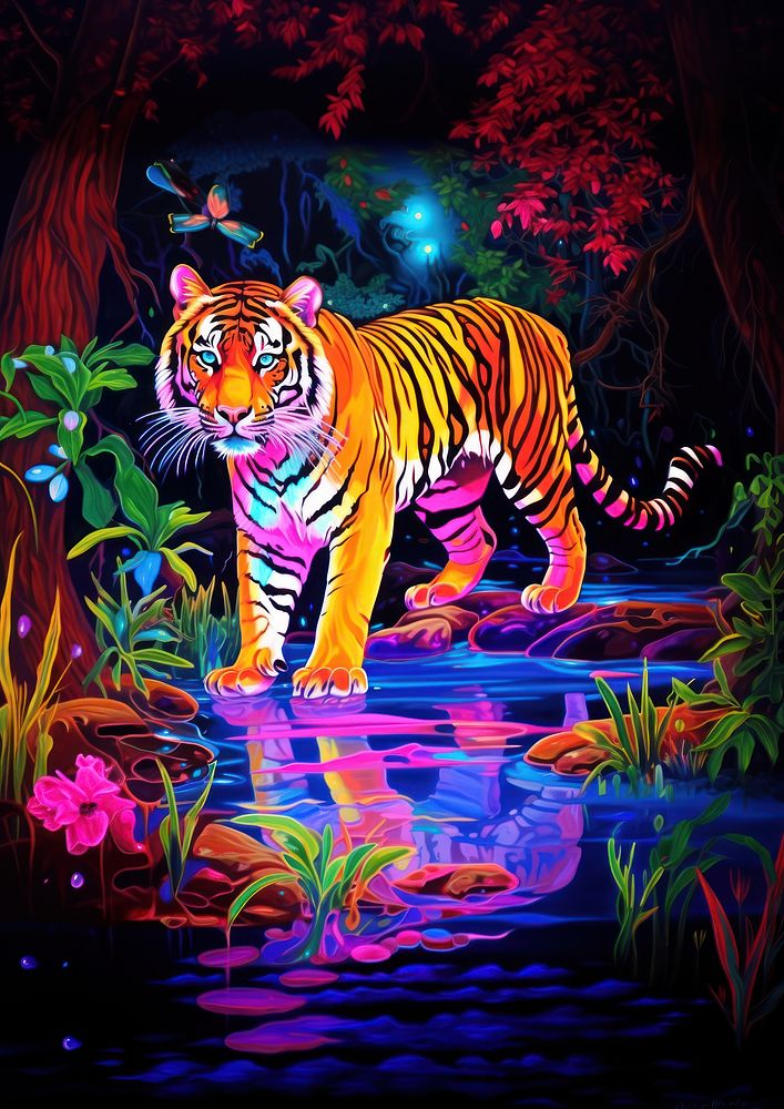 A tiger wildlife outdoors animal. 