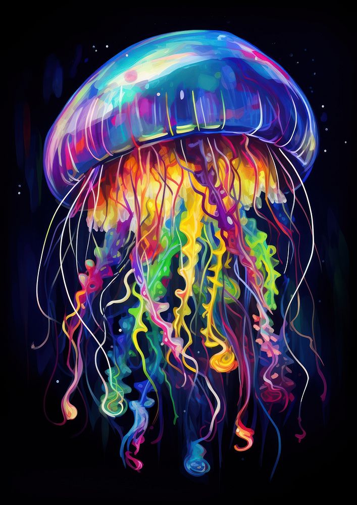 A jellyfish invertebrate illuminated creativity. AI generated Image by rawpixel.