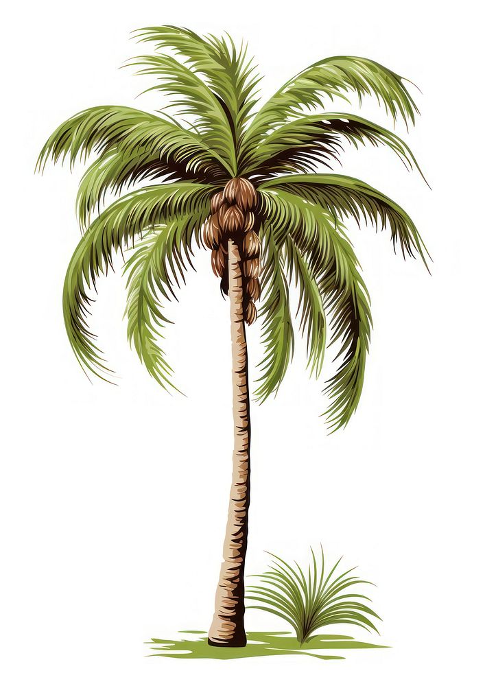 Palm tree vector illustration tropics plant green.