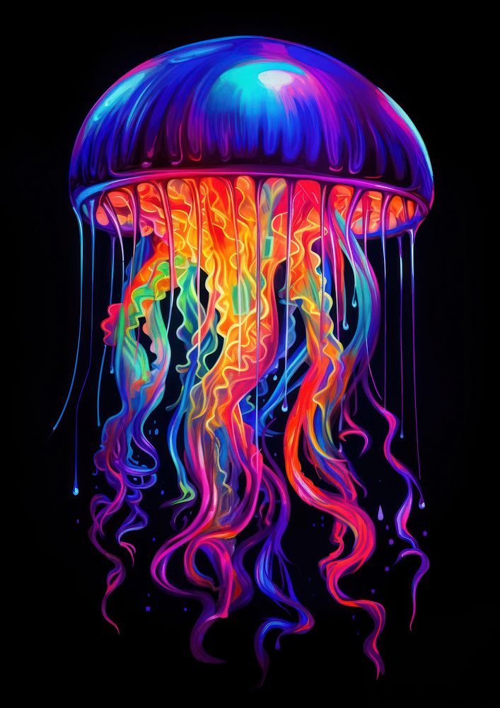 A jellyfish invertebrate illuminated creativity. 