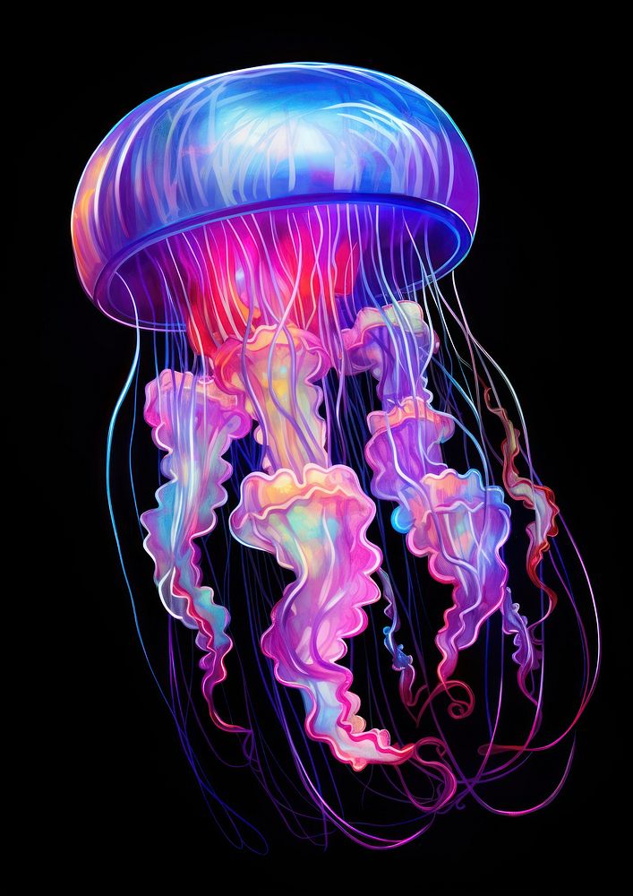 A jellyfish invertebrate translucent transparent. AI generated Image by rawpixel.