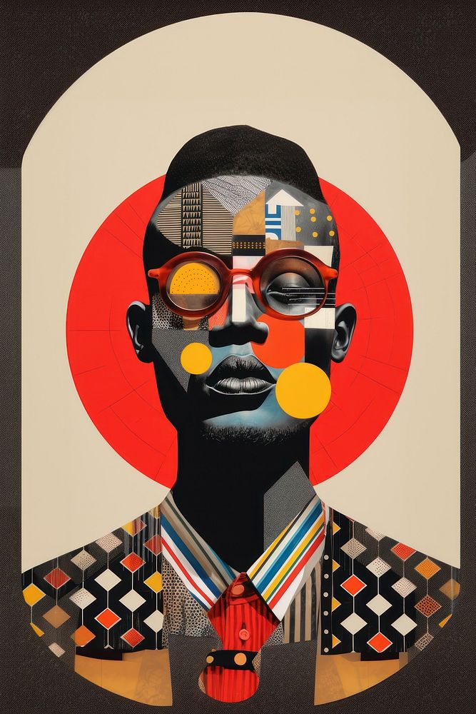 An african man portrait painting graphics.
