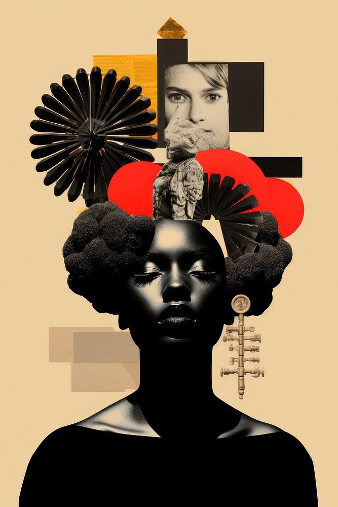 Black matters protest portrait collage poster.