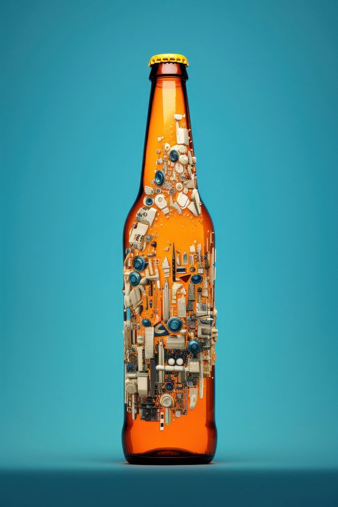 A beer bottle drink architecture refreshment.