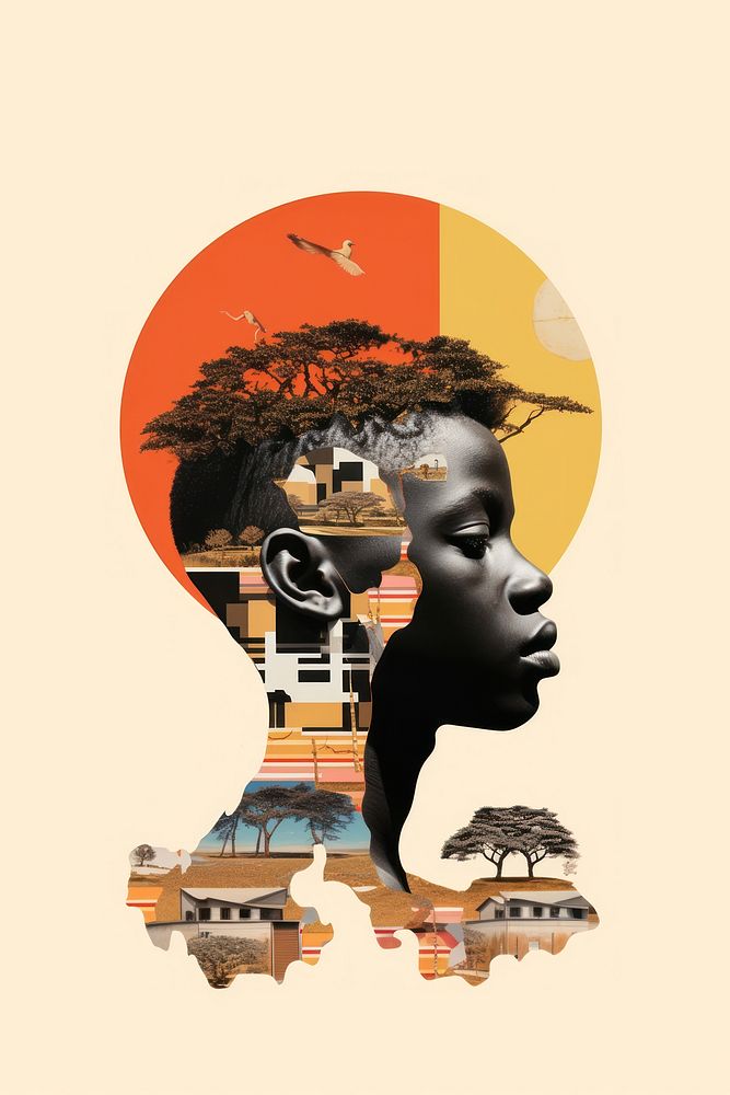 An african kid graphics poster adult.
