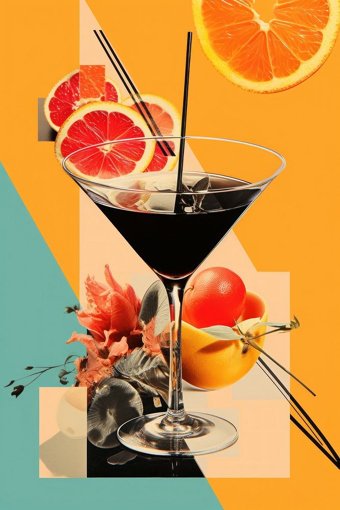 A cocktail grapefruit martini drink.
