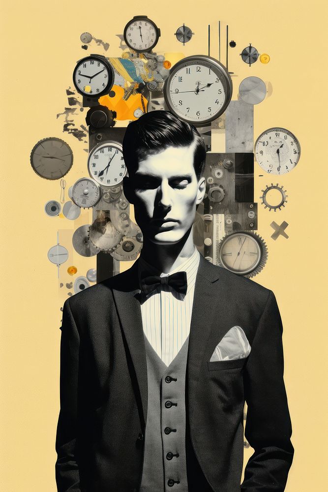 A gentleman portrait tuxedo clock.