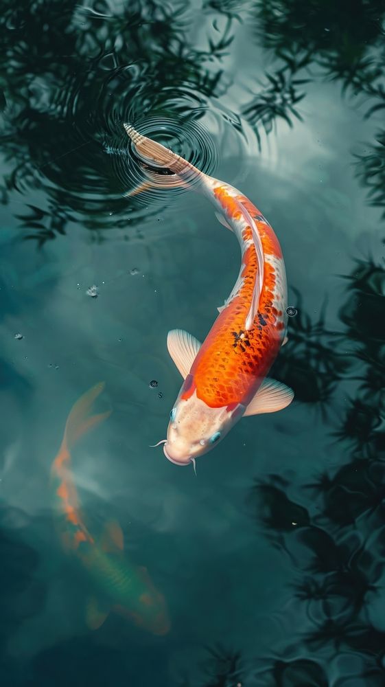 Koi fish outdoors animal nature.