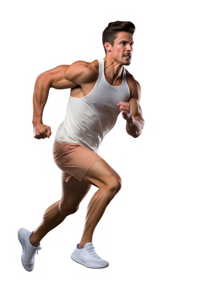 Man athlete running sports shorts adult.