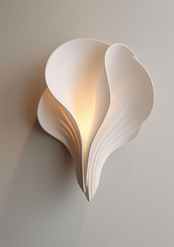 A white organic shell wall light lamp simplicity lampshade.