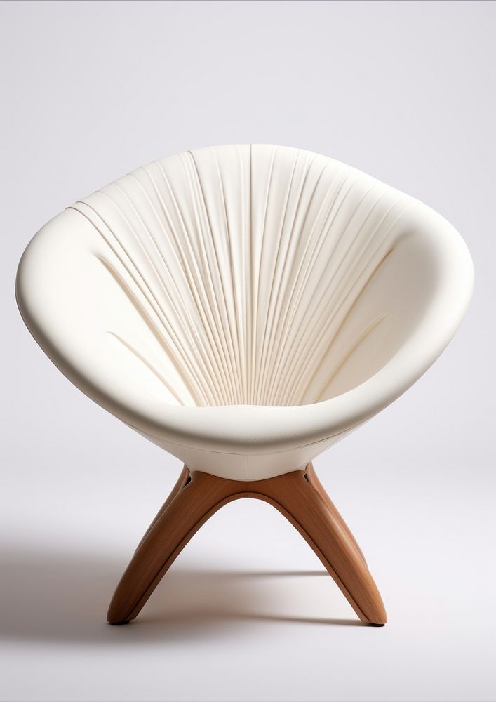 A white shell chair furniture wood simplicity.