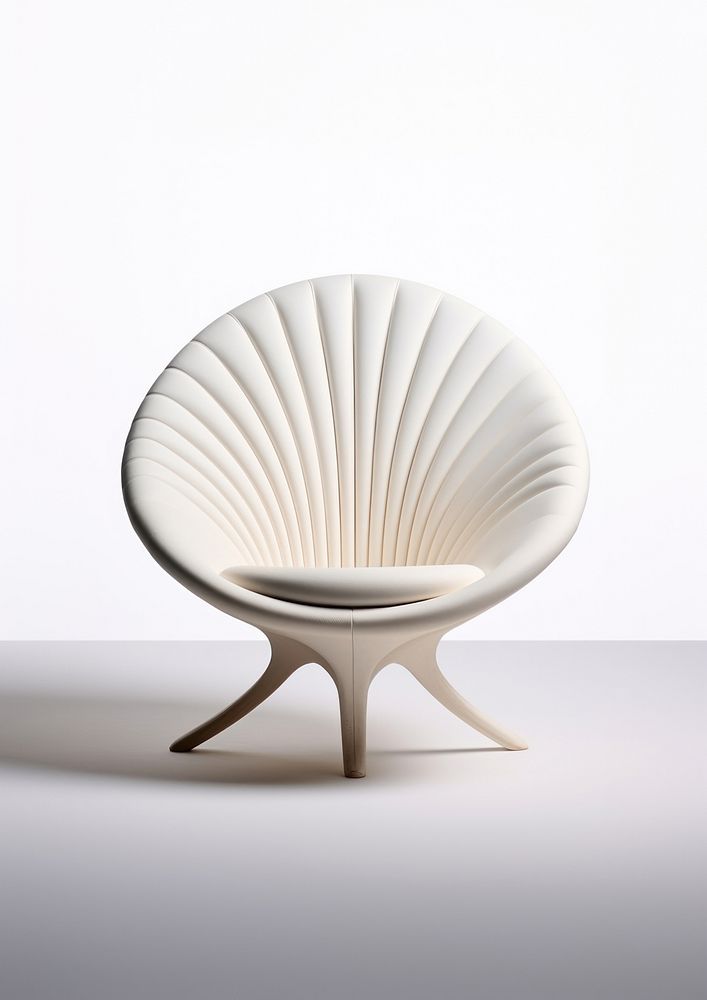 A white shell chair furniture invertebrate simplicity.