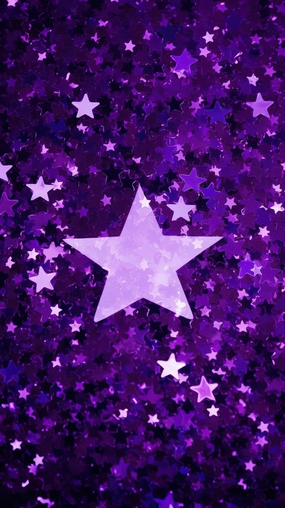  A lot of purple glitter in the shape of star backgrounds darkness lavender. AI generated Image by rawpixel.