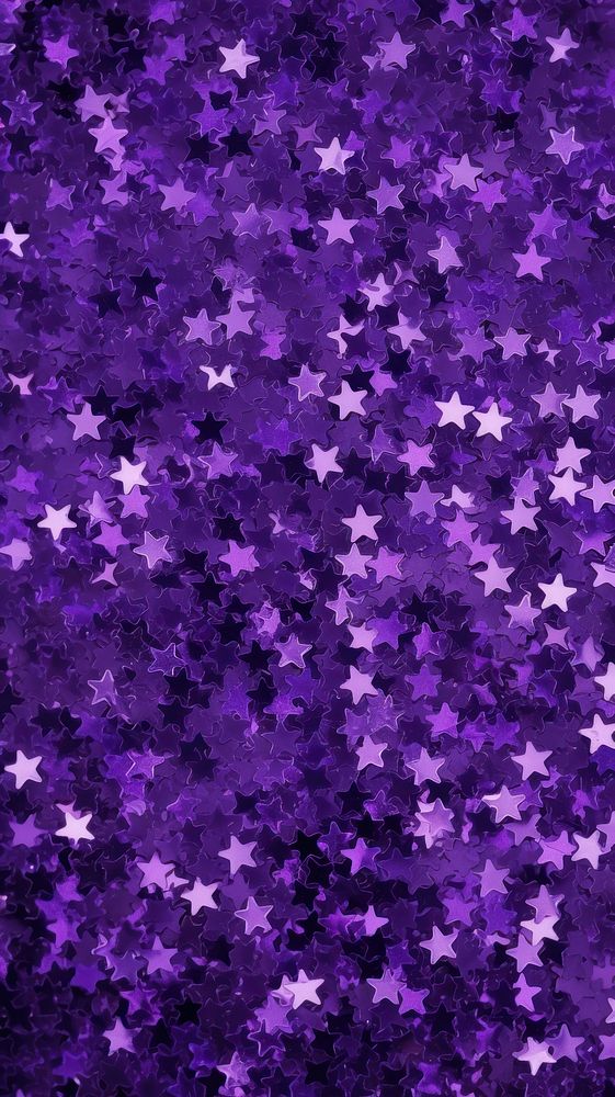  A lot of purple glitter in the shape of star backgrounds repetition textured. AI generated Image by rawpixel.