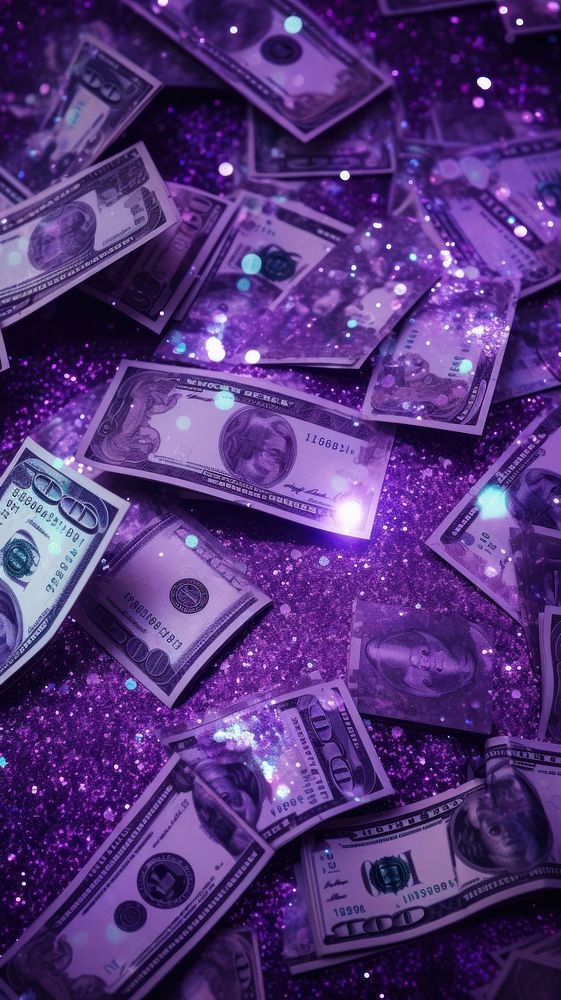 purple money glitter dollar illuminated | Premium Photo - rawpixel