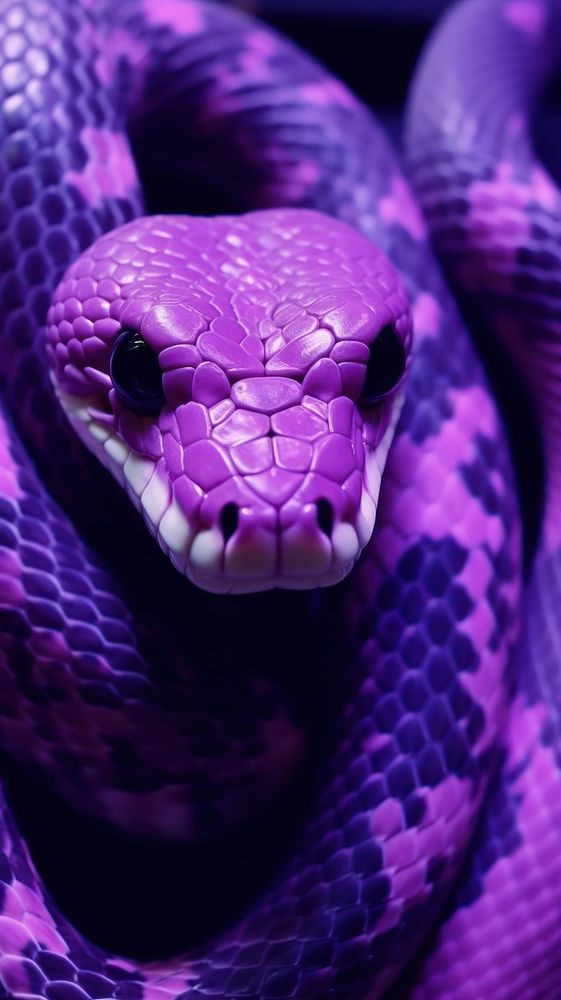  A purple snake reptile animal poisonous. AI generated Image by rawpixel.