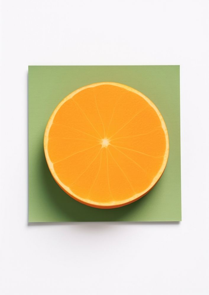 A sticky notes in the shape of an orange grapefruit green plant. AI generated Image by rawpixel.