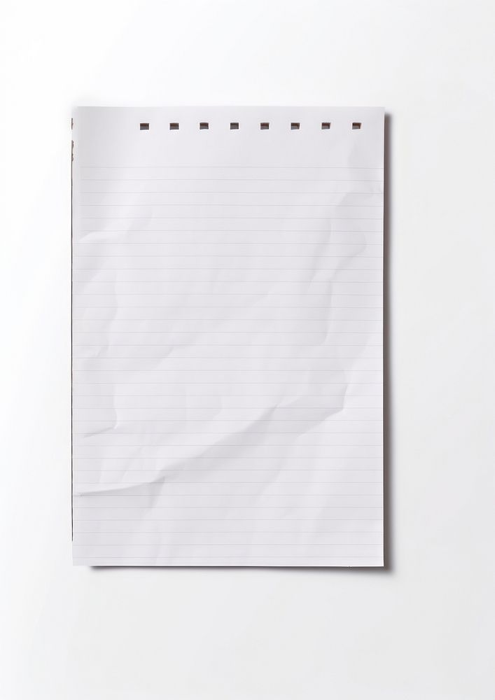 An empty notebook paper page document napkin.