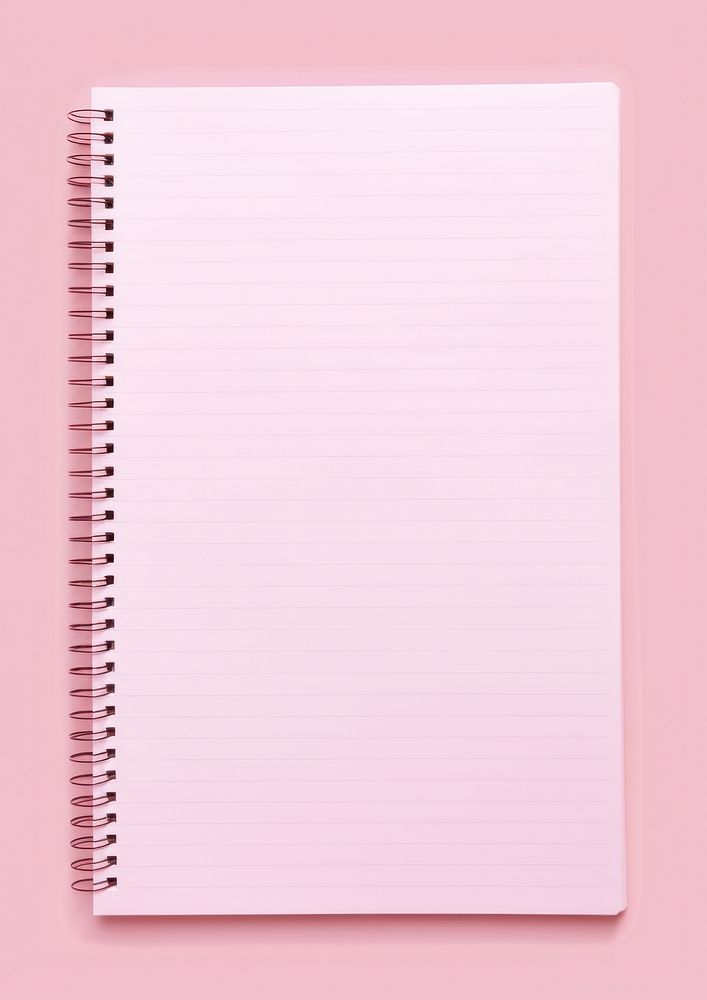 An empty pink notebook paper publication diary page.