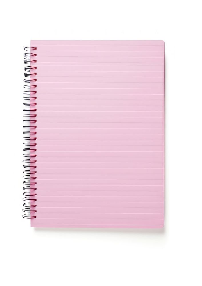 An empty pink notebook paper diary page publication.