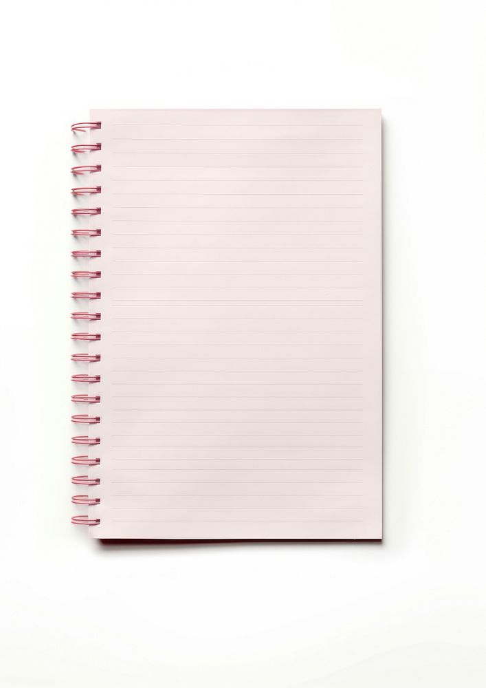 An empty pink notebook paper diary page publication.